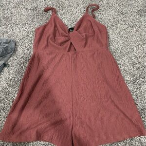 Pink textured romper